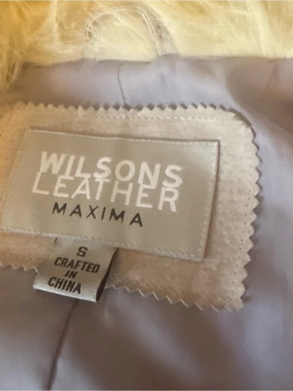 Wilsons Leather Dusty Lavender Real Suede Jacket with Cream Faux-Fur Trim - Picture 8 of 11
